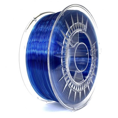 PETG 1,75 Super Blue Transparent – Niebieski transparentny 1 kg Devil Design